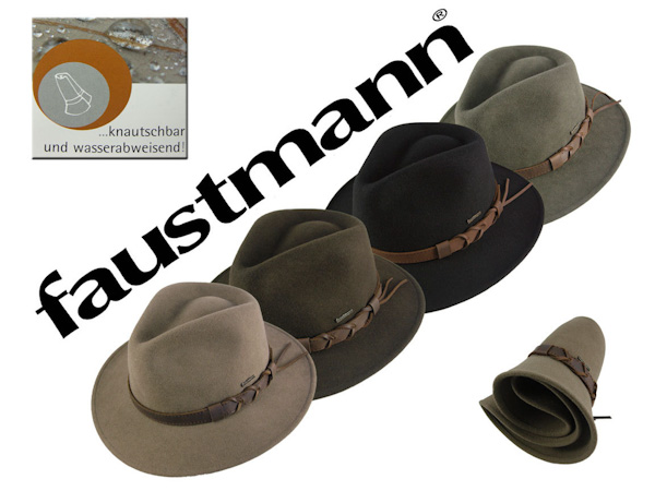 Faustmann filthat med læderbånd