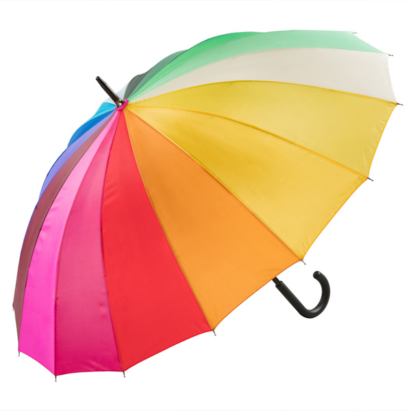 Paraply i regnbue farver
